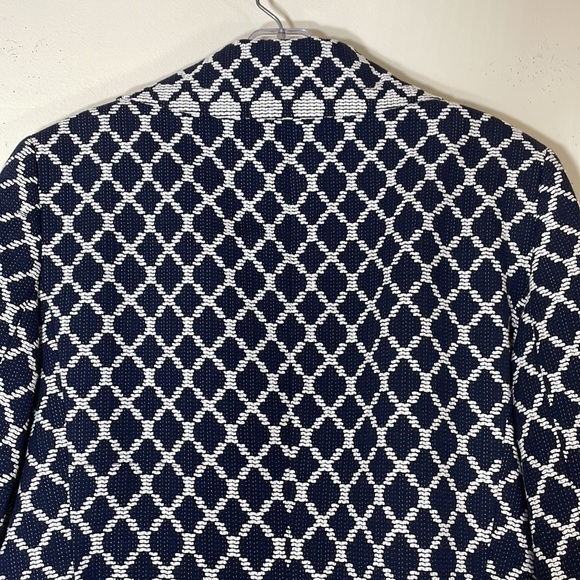 NWT. Talbots 8 Navy White Tweed Three-Button Blazer. - Picture 9 of 11
